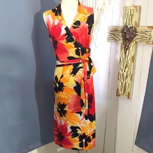 3/$10❣️SVETLANA Floral Wrap Dress - Red, Yellow, Black